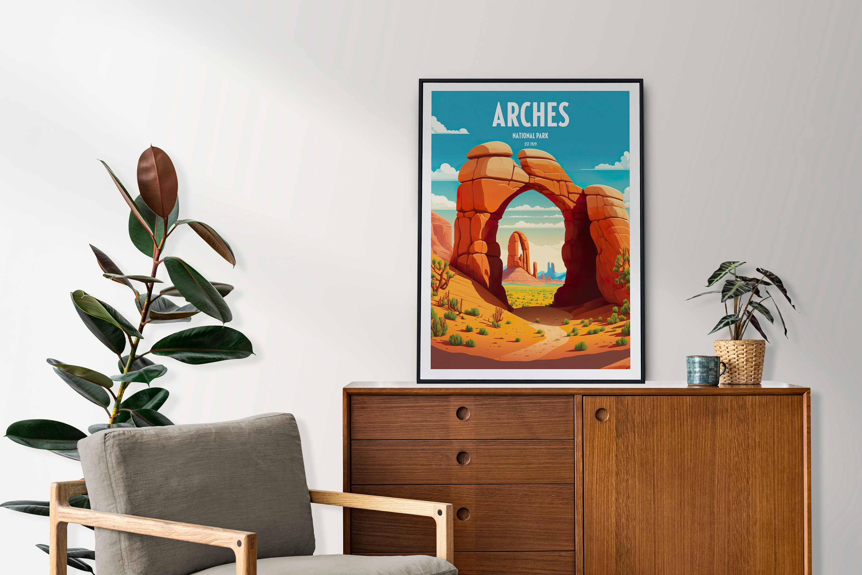 Discover Parc National Arches Vintage Voyage Poster