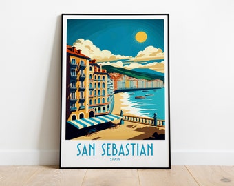 San Sebastian Travel Print Wall Art San Sebastian Spain Wall Hanging Home Decoration San Sebastian Spain Gift Art Lovers Art San Sebastian