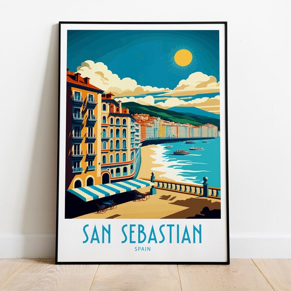 San Sebastian Travel Print Wall Art San Sebastian Spain Wall Hanging Home Decoration San Sebastian Spain Gift Art Lovers Art San Sebastian