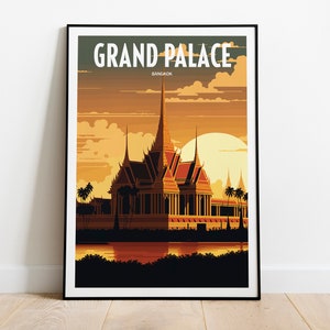 Grand Palace Travel Print | Bangkok Travel Art | Grand Palace Travel Print | Bangkok Palace Print | Bangkok Grand Palace Travel Poster