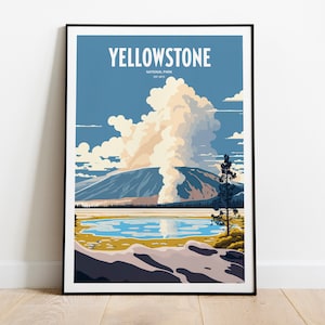 Yellowstone National Park Travel Print | National Park Travel Art |Yellowstone Travel Print | USA National Park | Yellowstone Travel Poster