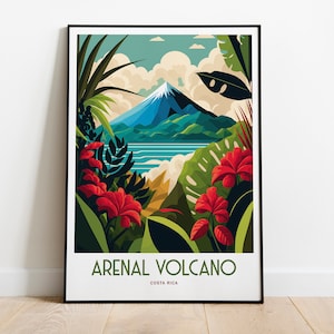 Arenal Volcano Travel Print | Costa Rica Travel Art | Arenal Volcano Travel Print | Costa Rica Print | Costa Rica Travel Poster