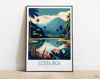 Arenal Volcano Travel Print | Costa Rica Travel Art | Arenal Volcano Travel Print | Costa Rica Print | Costa Rica Travel Poster