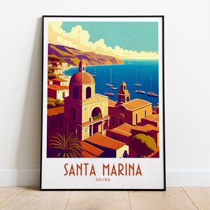 Santa Marina Travel Print Wall Art Santa Marina Wall Hanging Home Decoration Santa Marina Salina Gift Art Lovers Wall Art Print Santa Marina
