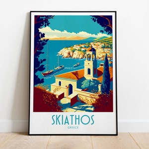 Skiathos Travel Print Wall Art Skiathos Greece Wall Hanging Home Decoration Skiathos Greece Gift For Art Lovers Skiathos Poster Wall Art