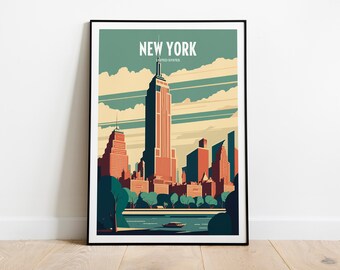 New York Poster | New York Travel | New York Skyline | Nyc Print | Nyc Poster | New York Gift | New York Travel Art | New York City Print