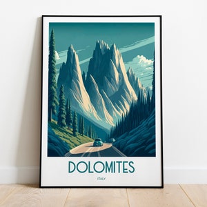 Dolomites Poster | Dolomites Print | Dolomites | Dolomites Wall Art | Italy Poster | Italy Travel Poster | Italy Artwork | Dolomites Italy