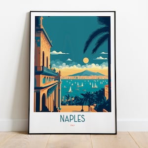 Póster de Nápoles / Impresión de Nápoles / Nápoles, Italia / Arte mural de Nápoles / Póster de Italia / Póster de viaje de Italia / Nápoles / Póster de Nápoles
