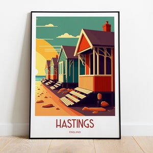 Hastings | Seaside | Hastings Print | East Sussex | Hastings Poster | Hastings Wall Art | Pier | Hastings Photo | Hastings Pier | Beach Huts