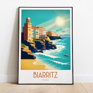 Biarritz Travel Print Biarritz Poster Biarritz France Home Decor Landscape Art Print Biarritz France Wall Art Gift Biarritz Scenic Art Print