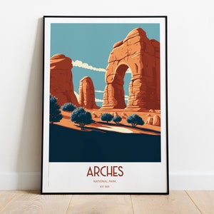 Arches National Park Travel Print | National Park Travel Art | Arches Travel Print | USA National Park | Arches Travel Poster