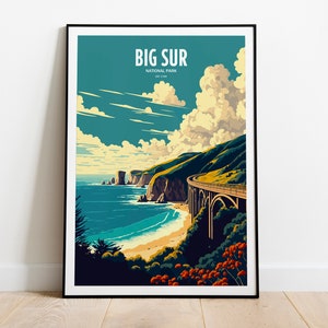Big Sur National Park Travel Print | National Park Travel Art | Big Sur Travel Print | USA National Park | Big Sur Travel Poster