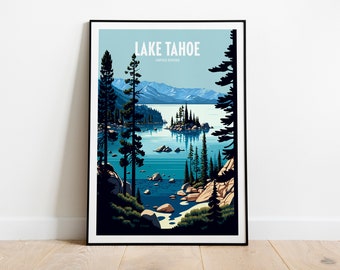 Lake Tahoe Print | Lake Tahoe Poster | Lake Tahoe Wall Art | Lake Tahoe | Lake Tahoe Art | Lake Tahoe Gift | Lake House Decor | Lake Tahoe