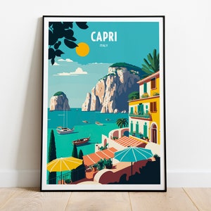 Capri Travel Print Wall Art Capri Wall Hanging Home Decoration Capri Gift Art Lovers Wall Art Print Art Capri Wall Print Capri Gift Decor