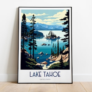 Lake Tahoe Print | Lake Tahoe Poster | Lake Tahoe Wall Art | Lake Tahoe | Lake Tahoe Art | Lake Tahoe Gift | Lake House Decor | Lake Tahoe