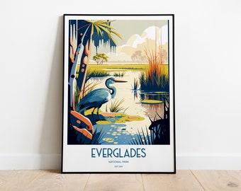 Impressão dos Everglades | Pôster dos Everglades | Pôster do Parque Nacional | Everglades | Impressão do Parque Nacional | Arte dos Everglades | Arte de Parede dos Everglades