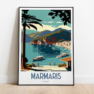 Marmaris Reise-Druck Wandkunst Marmaris Stadt Reiseplakat Geschenk für Marmaris Türkei Wandkunst Türkei Stadt Wandkunst Türkei Marmaris Kunstdruck