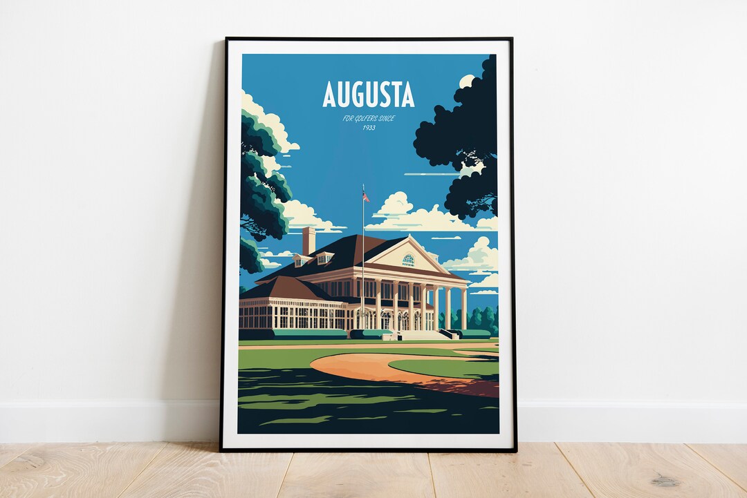Augusta Golf Travel Print | Golf Course Travel Art | Golfer Lover ...