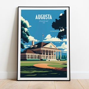 Augusta Golf Travel Print | Golf Course Travel Art | Golfer Lover Travel Print | Augusta Landmark Print | Golf Course Travel Poster