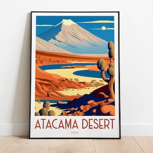 Atacama-Wüste Reise-Druck Wand-Kunst Chile Reise-Plakat Geschenk für Chile Landschaft-Wand-Kunst Atacama-Wüste Wand-Kunst Geschenk für Chile Atacama