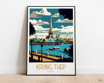 Bangkok Travel Print Bangkok Poster Bangkok Home Decor Landscape Art Print Bangkok Thailand Wall Art Bangkok Thailand Wall Decor Gift