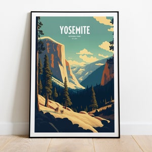 Yosemite National Park Travel Print | National Park Travel Art | Yosemite Travel Print | USA National Park | Yosemite Travel Poster