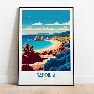 Sardinia Italy Travel Print | Sardinia Island Travel Art | Sardinia Italian Island Travel Print | Italian Island Print | Sardinia Sea Print