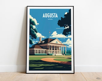 Augusta Golf Travel Print | Golf Course Travel Art | Golfer Lover Travel Print | Augusta Landmark Print | Golf Course Travel Poster