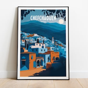 Chefchaouen Morocco Travel Print Wall Art Chefchaouen Travel Poster Gift For Chefchaouen Blue City Wall Art Morocco Wall Art Morocco City