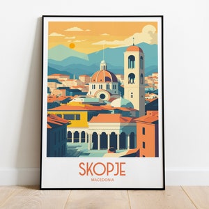 Skopje Travel Print Wall Art Skopje Macedonia Travel Poster Gift For Skopje Macedonia Scenery Wall Art Skopje Macedonia City Art Skopje Art