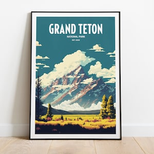 Grand Teton National Park Travel Print | National Park Travel Art | Grand Teton Travel Print | USA National Park | Grand Teton Travel Poster