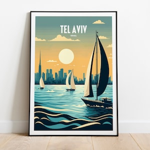 Tel Aviv-afdruk | Tel Aviv-poster | Muurkunst in Tel Aviv | Tel Aviv | Kunst in Tel Aviv | Kaart van Tel Aviv | Israël-poster | Reizen naar Tel Aviv | Tel Aviv