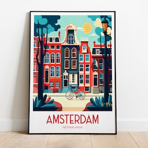 Amsterdam Travel Print Wall Art Amsterdam Travel Poster Gift For Amsterdam Scenery Wall Art Amsterdam City Art Amsterdam Wall Art Poster