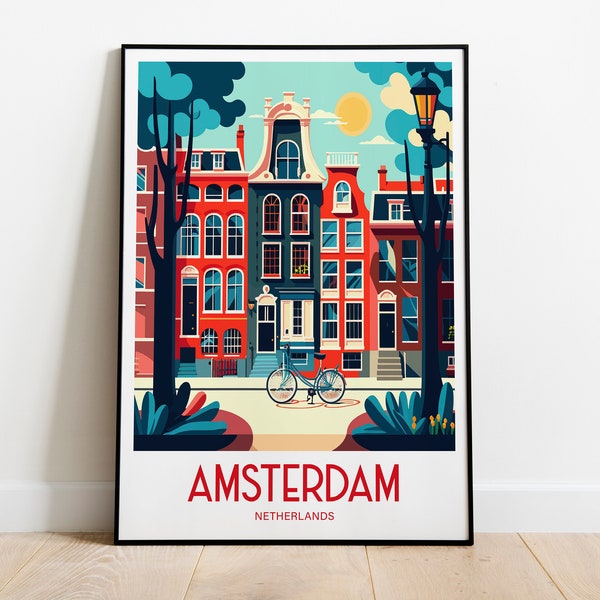 Amsterdam Travel Print Wall Art Amsterdam Travel Poster Gift For Amsterdam Scenery Wall Art Amsterdam City Art Amsterdam Wall Art Poster