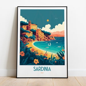 Sardinia Italy Travel Print | Sardinia Island Travel Art | Sardinia Italian Island Travel Print | Italian Island Print | Sardinia Sea Print