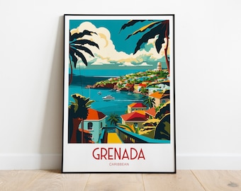 Grenada Travel Print Caribbean Home Decor Landscape Art Grenada Wall Art for Grenada Caribbean Enthusiast Gift Wall Art Grenada Caribbean