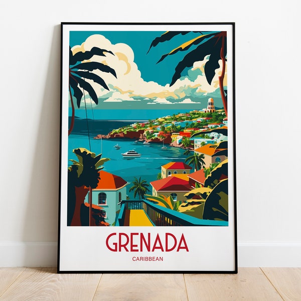 Grenada Travel Print Caribbean Home Decor Landscape Art Grenada Wall Art for Grenada Caribbean Enthusiast Gift Wall Art Grenada Caribbean
