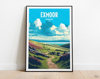 Exmoor National Park Reisedruck | Nationalpark Reise Kunst | Exmoor Reisedruck | UK Nationalpark | Exmoor Reiseposter