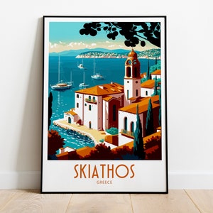 Skiathos Travel Print Wall Art Skiathos Greece Wall Hanging Home Decoration Skiathos Greece Gift For Art Lovers Skiathos Poster Wall Art