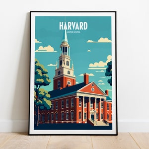 Harvard University Travel Print | Cambridge Travel Art | Harvard Travel Print | USA Travel Poster | University Travel Print
