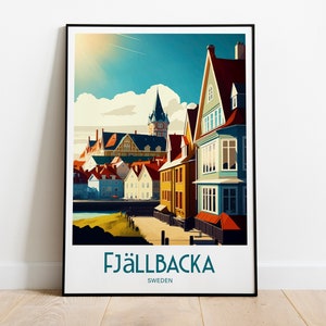 Art mural imprimé voyage Fjällbacka Décoration d'intérieur suspendue Fjällbacka Cadeau Fjällbacka Amateur d'art Suède Cadeau amateur d'art Décoration murale Fjällbacka