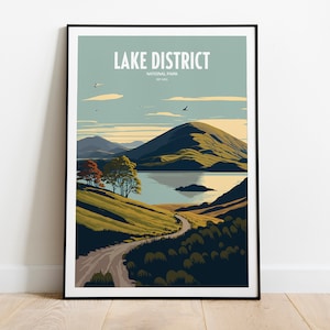 Lake District National Park UK Travel Print | UK National Park Travel Art | Lake District Travel Print | Lake District Travel Poster
