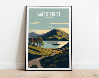 Lake District National Park UK Travel Print | UK National Park Travel Art | Lake District Travel Print | Lake District Travel Poster