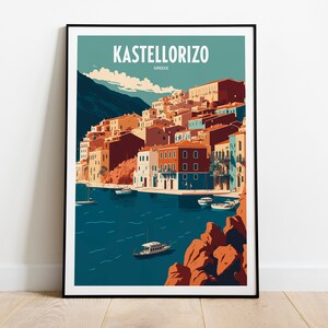 Kastellorzio Greece Travel Print | Kastellorzio Greece Seaside Travel Art | Kastellorzio Travel Print | Greece Print |  Greece Island Poster