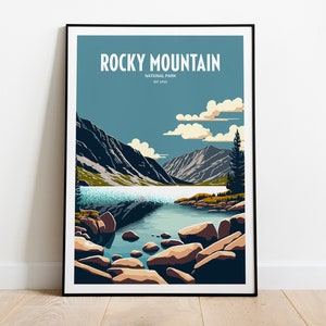 Rocky Mountain National Park Travel Print | National Park Travel Art | Rocky Mountain Travel Print | USA National Park | Rocky Travel Poster