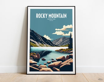 Rocky Mountain National Park Travel Print | National Park Travel Art | Rocky Mountain Travel Print | USA National Park | Rocky Travel Poster