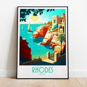 Rhodes Travel Print Wall Art Rhodes Greece Wall Hanging Home Decoration Rhodes Greece Gift For Art Lovers Rhodes Greece Decor Rhodes Art