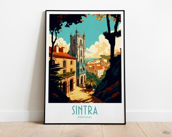 Impresión de viaje de Sintra, arte de pared, Sintra, Portugal, colgante de pared, decoración del hogar, Sintra, Portugal, regalo, amantes del arte, arte de Sintra, decoración de pared, arte de Sintra