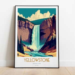 Yellowstone National Park Travel Print | National Park Travel Art | Yellowstone Travel Print | USA National Park | Yellowstone Travel Poster