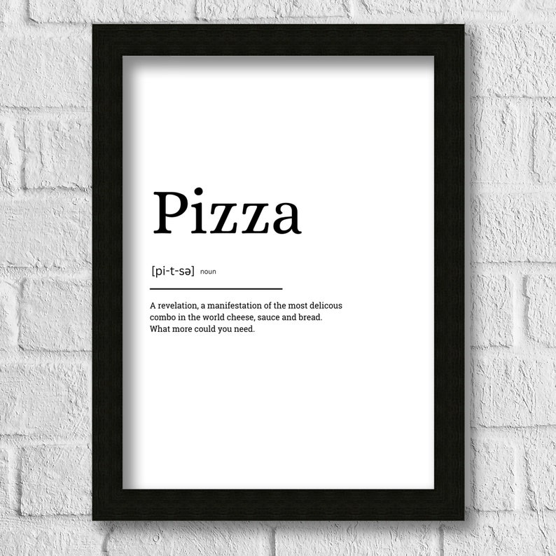 Pizza Definition Print Wall Art Prints Quote Print Wall Etsy